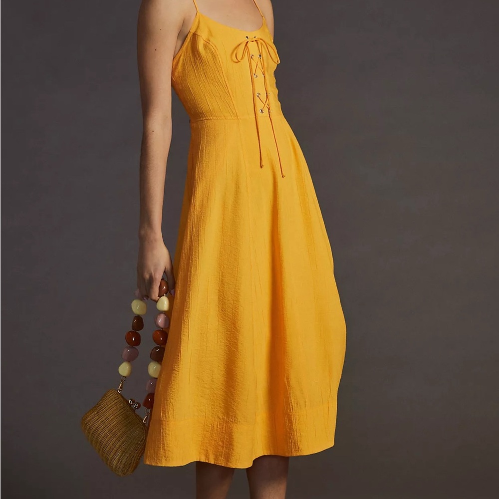 Elegant Yellow Midi Dress